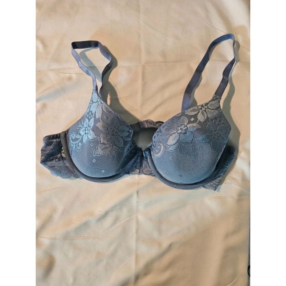 New Smooth Moves Contour Vanity Fair Bra Blue 36B 2 hook Adj  Strap Style 75215